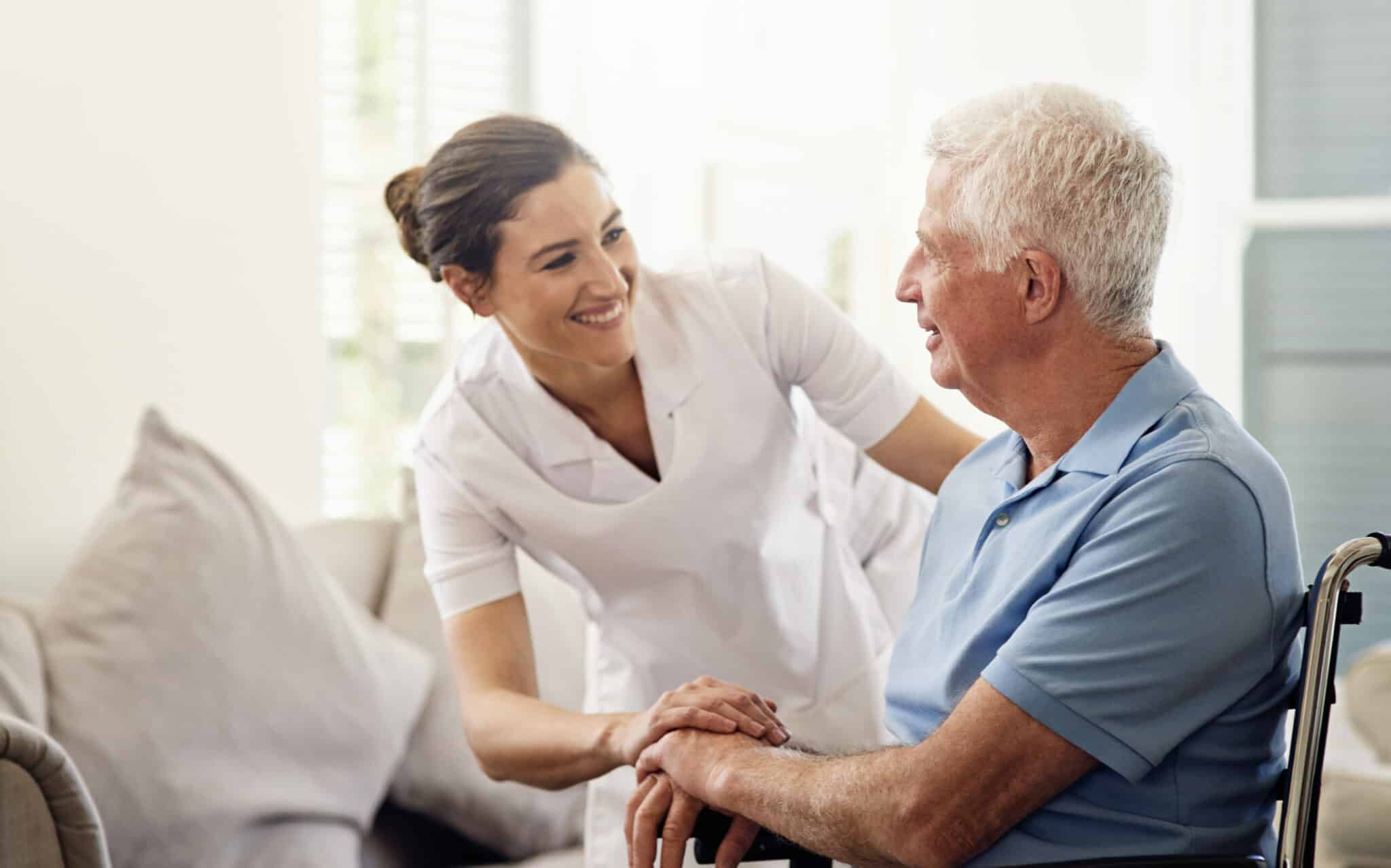 Pflegerin und Patient